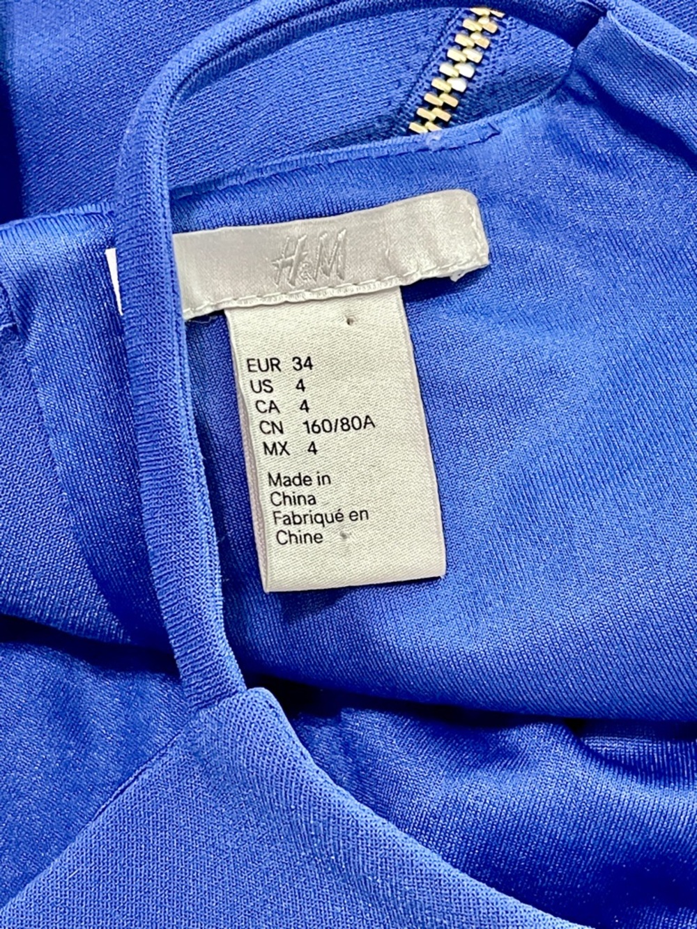 H&M Spaghetti Strap Midi Dress | Royal Blue | Size 4 - Picture 4 of 6